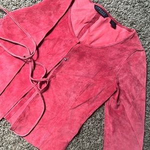 Express 100% Leather Red Jacket